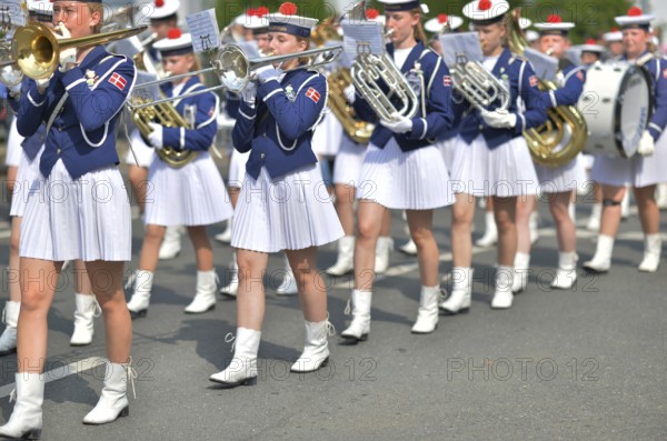 Participants and spectators at the traditional Schuetzenumzug on 09.07.2017 in Iserlohn, Germany,