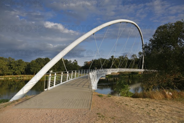 Arched bridge over the Mulde River near Dessau, Middle Elbe Biosphere Reserve, Saxony-Anhalt,