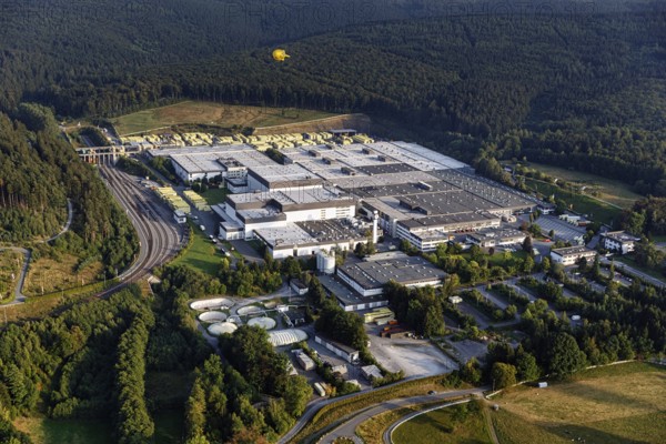 Warsteiner Brewery, factory premises, aerial view, Warstein, Sauerland, North Rhine-Westphalia,