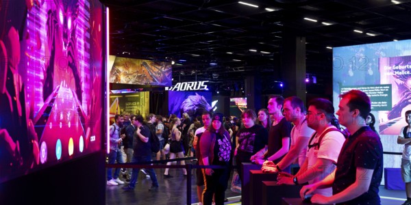 Visitor at the Gamescom trade fair, the world's largest trade fair for computer games and consumer