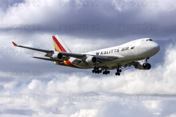 A Boeing 747-400F Kalitta Air aircraft with the registration number N712CK at Miami Airport, USA,