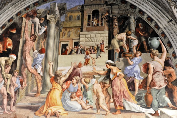 Vatican Museums, Vatican City, Vatican, Rome, Lazio, Italy, Scenes of daily life in antique style