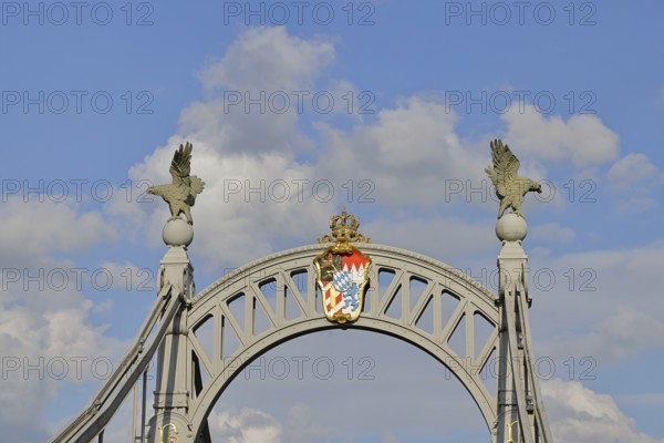 Salzach bridge, Art Nouveau, over Salzach, pillars from the Bavarian side, Laufen an der Salzach,