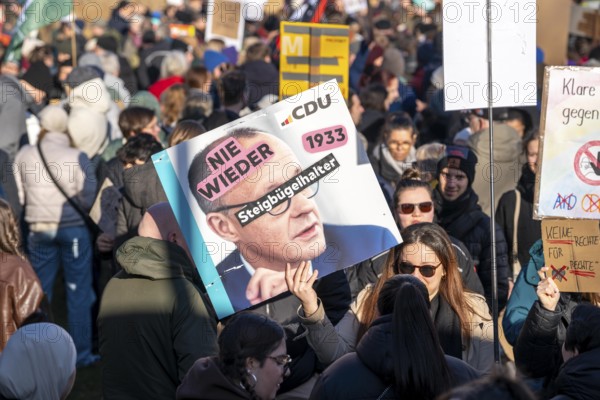 Demonstration of more than 14000 people against the AfD and the Merz-CDU and their asylum policy,
