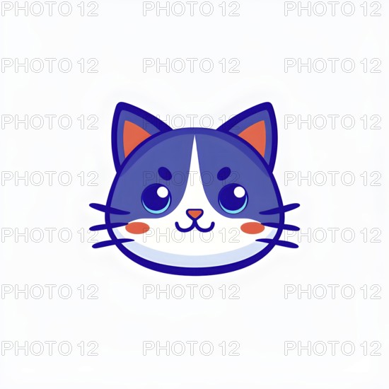 A simple cartoon cat with a white background, AI generated