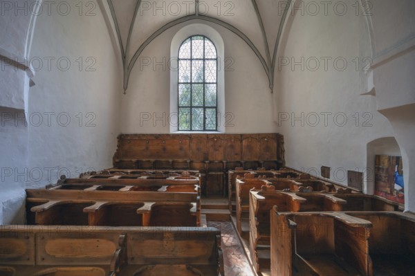 Benches in a side section for mayors and councillors in the High Gothic church of St Martin,