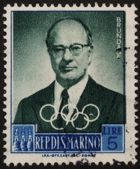 Avery Brundage, 1887-1975, the fifth President of the International Olympic Committee (IOC),