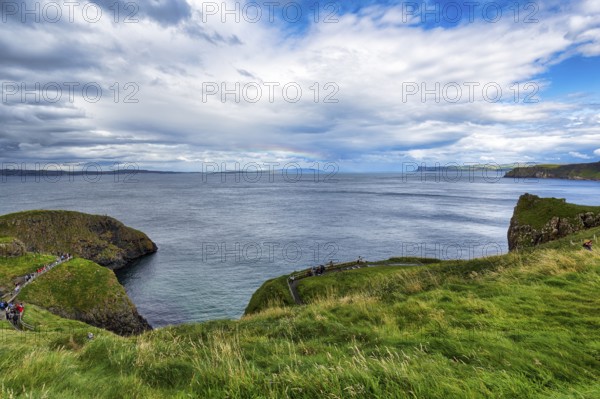 Footpath to Carrick-a-Rede, coastline between Ballycastle and Ballintoy, cliffs, Carrick-a-Rede,
