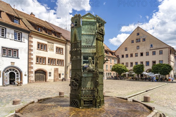 Münsterbrunnen fountain on Münsterplatz in Villingen-Schwenningen, Black Forest, Baden-Württemberg,