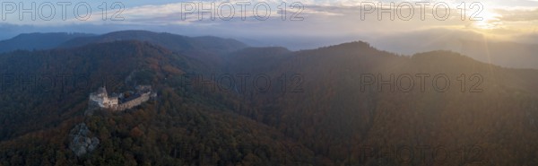 Aggstein castle ruins at sunrise, Schönbühel-Aggstein, Wachau, Lower Austria, Austria, Europe
