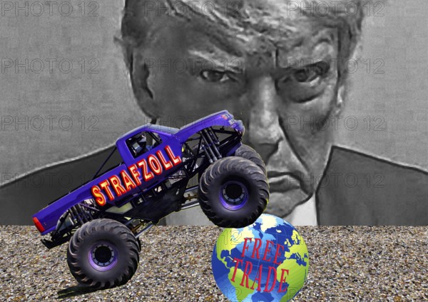 Symbolic image, free trade, USA, Donald Trump, impending tariff, punitive tariff, multilateral