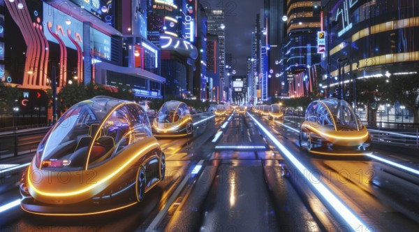 Robotaxi self-driving cars and driverless taxi on the city streets. Autonomous driving pilot., AI