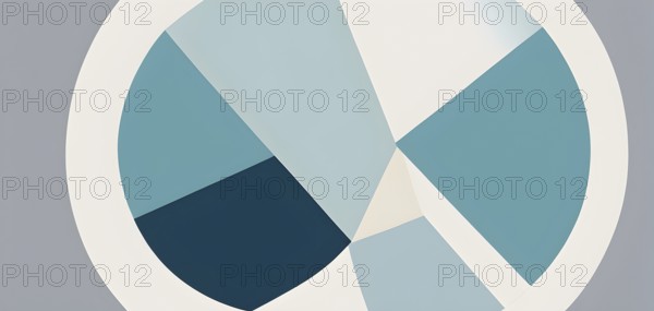 Minimalist composition of overlapping geometric shapes with clean lines and muted soft pastel