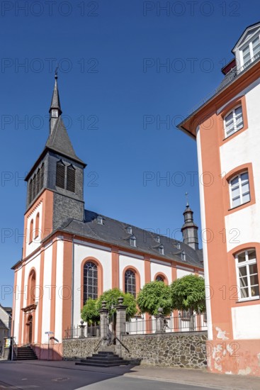 Church of St John Nepomuk, former Jesuit residence, Jesuit monastery, old town, Hadamar,