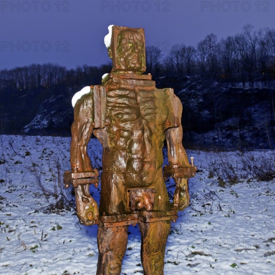 People made of iron, multi-part iron sculpture by Zbigniew Fraczkiewicz at the Henrichshütte in