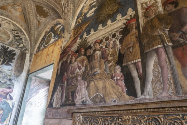 Camera degli Sposi, fresco by Andrea Mantegna, Palazzo Ducale, Mantua, Italy, Europe