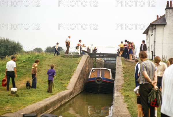 Foxton Locks, Grand Union Canal, Leicestershire, England, UK August 1973