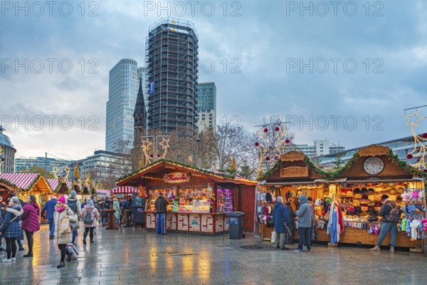 City Christmas market at Breitscheidplatz on Kurfürstendamm in Berlin, Germany, Europe