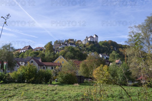 Egloffstein with the historic Egoffstein Castle, mentioned in 1358, Upper Franconia, Bavaria,