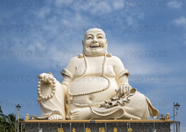 Statue of Budai - Laughing Buddha, Vinh Trang Temple, My Tho, Mekong Delta, Vietnam, Asia