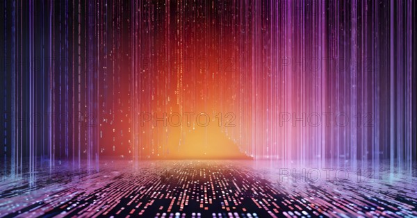 Abstract animation of binary code cascading down like digital rain, representing data insights,