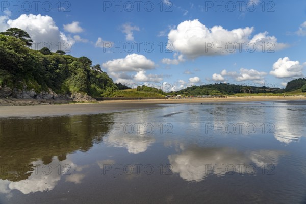 Porthluney Bay beach, St Austell, Cornwall, England, Great Britain