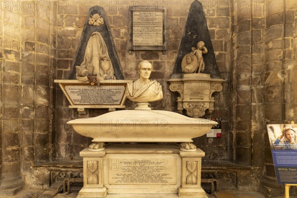 Monument to Sir George Onesiphorus Paul in Gloucester Cathedral, England, Great Britain