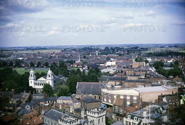 Oblique aerial view of the city of Boston, Lincolnshire, England 1966