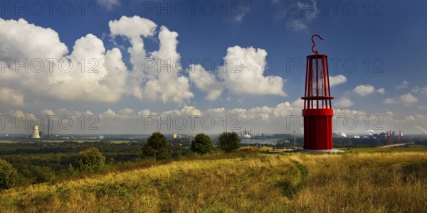 Artwork Geleucht, artist Otto Piene, Rheinpreussen slagheap, Moers, Ruhr area, North
