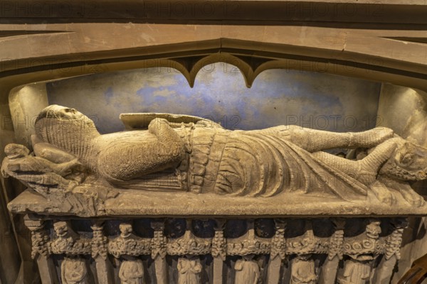 13th century memorial to crusader Walter de Dunstanville at St Andrew's Church, Castle Combe,