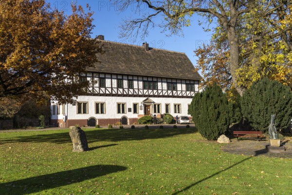 The town hall in Münchhausen Castle in Bodenwerder, Lower Saxony, Germany, Europe