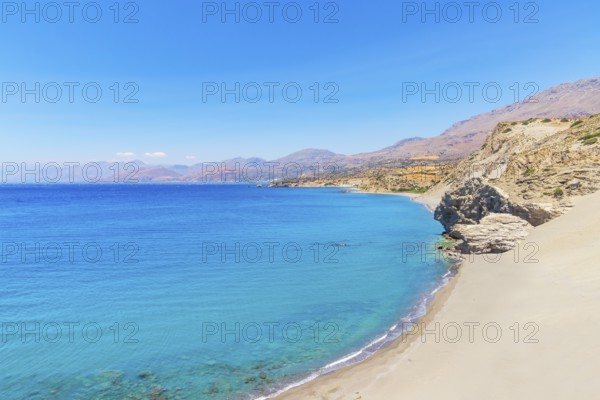 View of Agios Pavlos beach and coastline, Agios Pavlos, Southern Crete, Crete, Greek Islands,