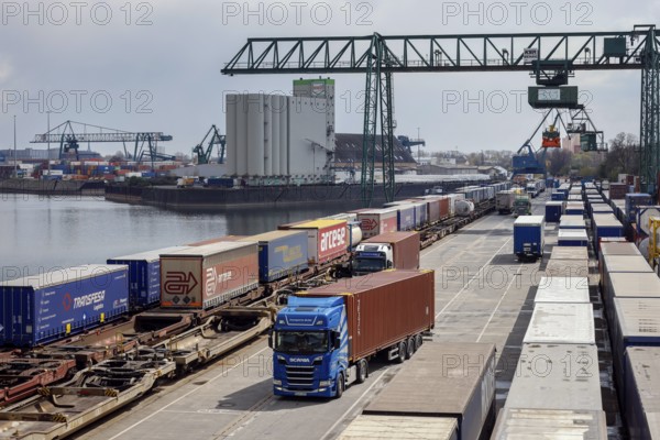 Cologne, North Rhine-Westphalia, Germany - Port of Cologne Niehl, combined transport and handling,