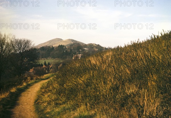 Footpath to Worcestershire or Worcester Beacon, 425 metres high, The Malvern Hills, Worcestershire,