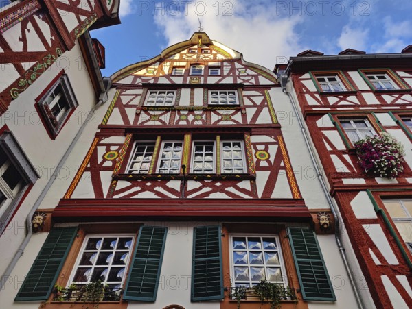 Gabled half-timbered houses on the medieval market square in the old town centre of