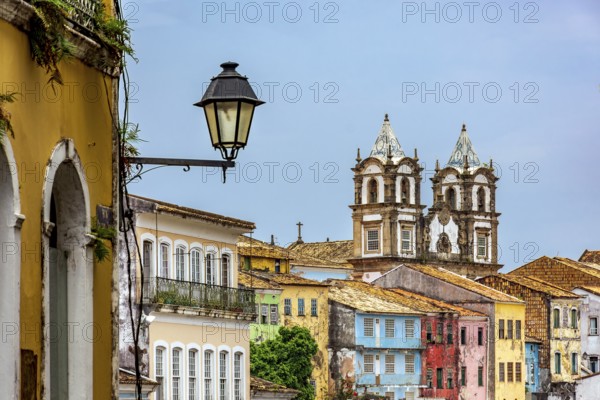 Historic neighborhood of Pelourinho in the city of Salvador in Bahia with its old buildings