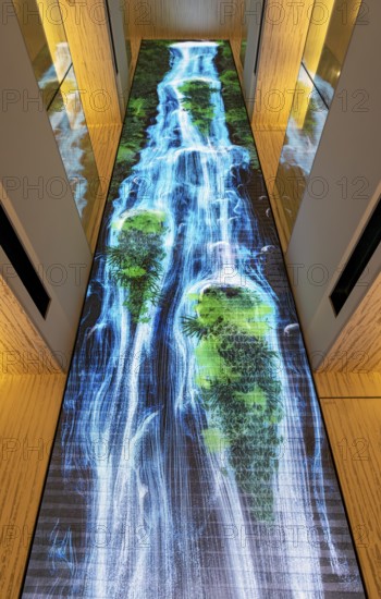 Universe of Water Particles on the Living Wall art installation, Ginza Six shopping mall, Tokyo,