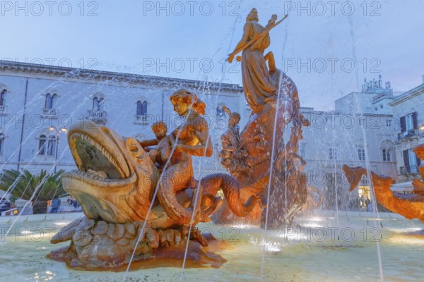 Diana fountain, Ortygia, Syracuse, Sicily, Italy, Europe