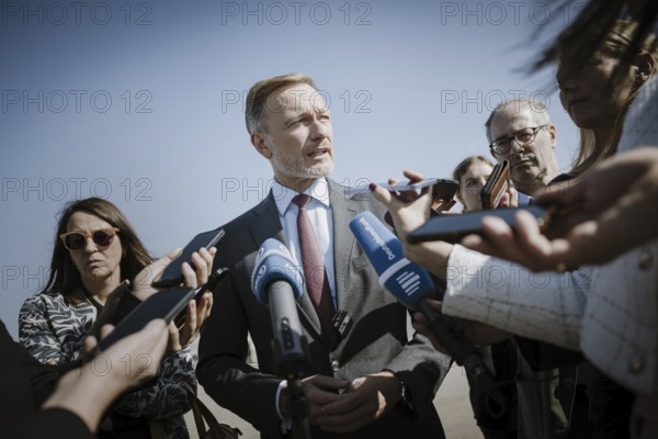 Christian Lindner (FDP), Federal Minister of Finance, photographed during a press statement in