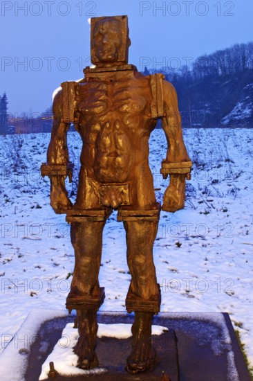 People made of iron, multi-part iron sculpture by Zbigniew Fraczkiewicz at the Henrichshütte in