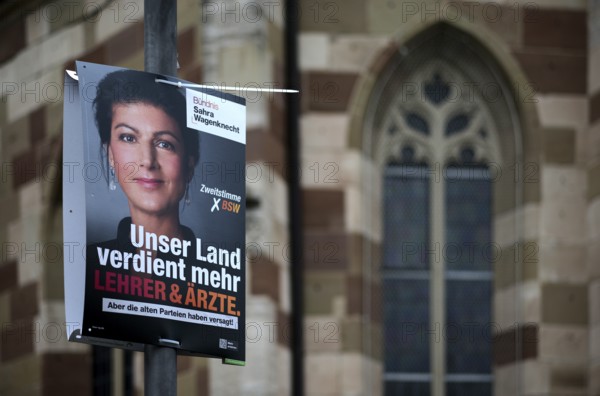 Election posters for the Bundestag election on 23 February 2025, Sahra Wagenknecht alliance, in