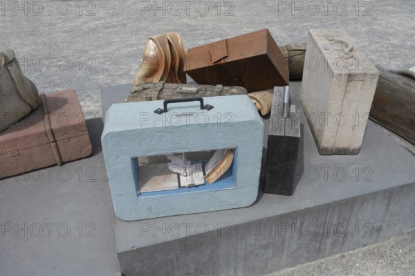 Detail of the memorial for deported Jews during the Nazi era at the DenkOrt Deportationen, 1941 to