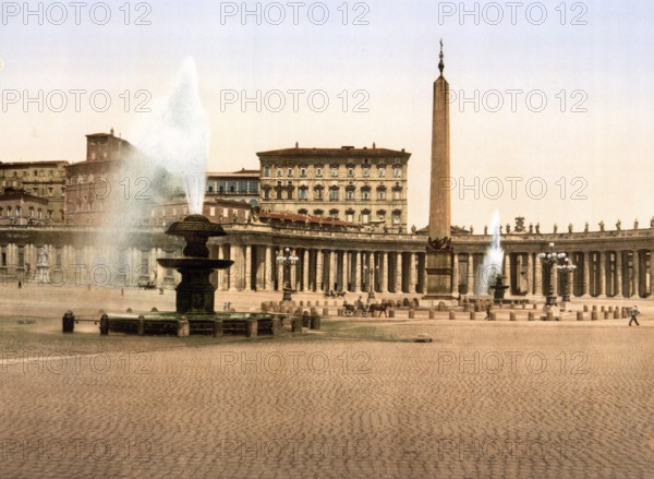 The Second Vatican Council, Rome, Italy, Historic, digitally restored reproduction from a 19th