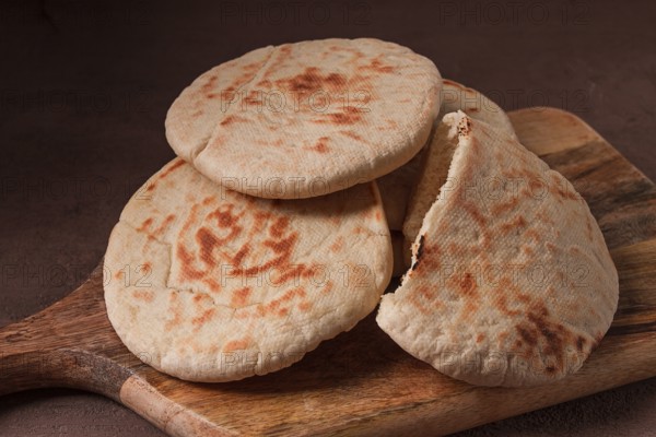 Pita bread, stack, on the table, no people