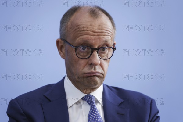 Friedrich Merz, CDU party chairman, at the Federal Press Conference on the consequences of Solingen