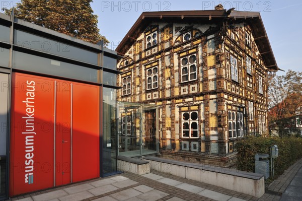 Museum and Junkerhaus, half-timbered house by Karl Junker, Lemgo, North Rhine-Westphalia, Germany,