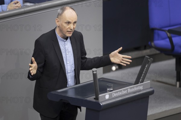 Wolfgang Strengmann-Kuhn, Member of the German Bundestag (Alliance 90/The Greens), delivers a
