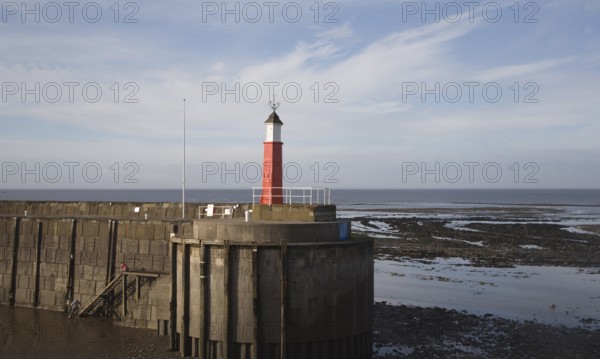 Victorian Harbour Lighthouse navigational aid, Watchet, Somerset, England, United Kingdom, Europe