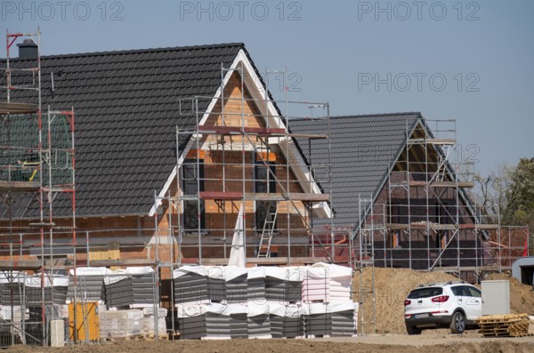 New development area, Am Schwan, in Wesel, where 70 detached and semi-detached houses are being