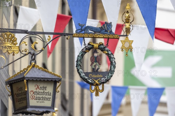 Nose sign in the old town centre of Bamberg. Brewer's star, guild symbol of the brewers.